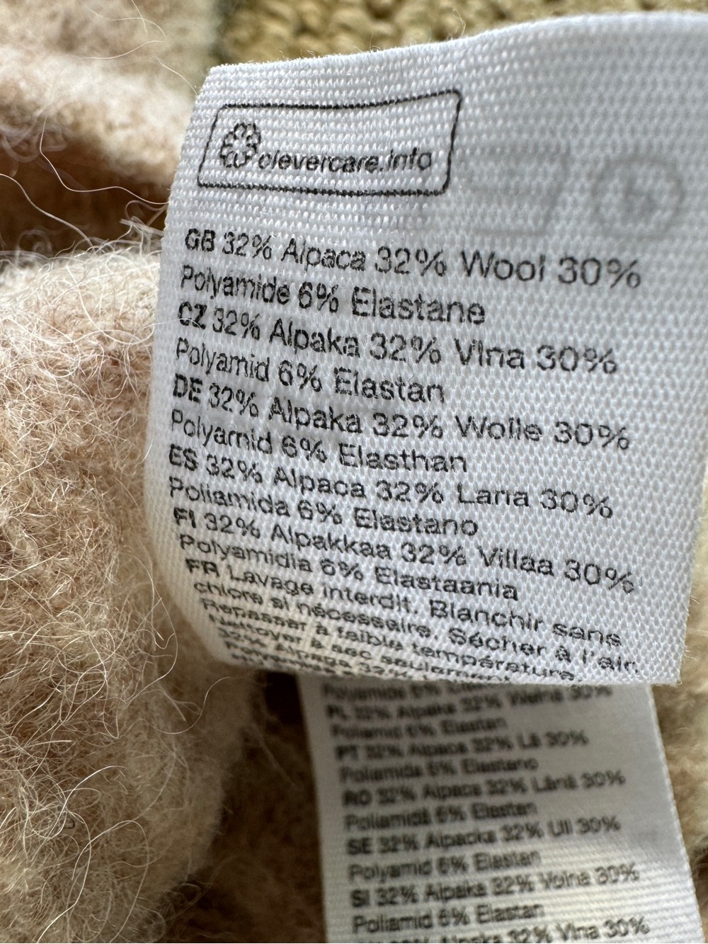 & Other Stories alpaca blend Sweater ballon sleeves Light Beige - Picture 3 of 3